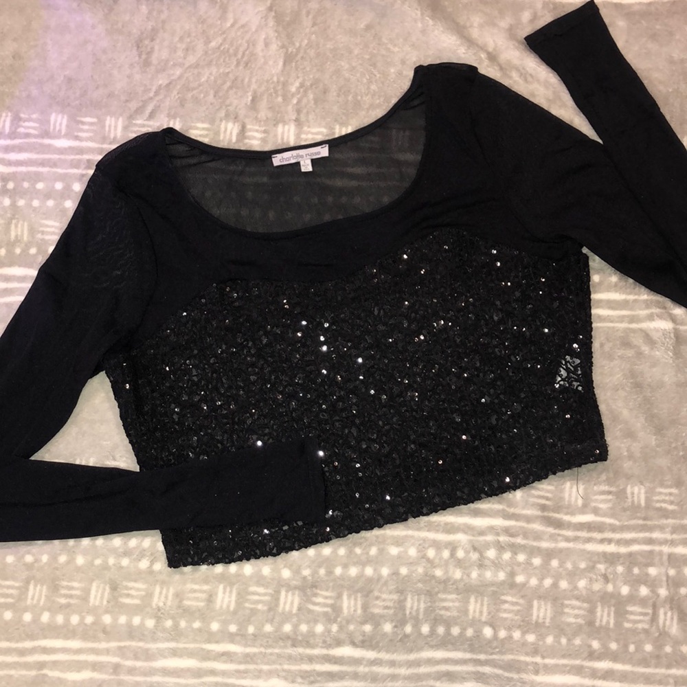 Sheer crop shirt
